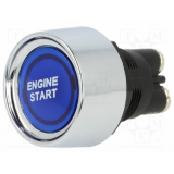 Mygtukinis jungiklis 50A/250VAC, 50A/12VDC OFF-(ON) mėlynas (variklio paleidimui)